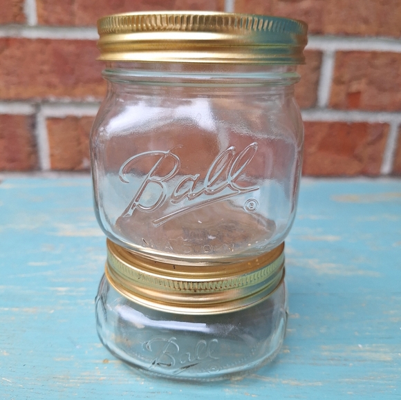 2 Ball Mason Jars Widemouth Glass Unique Size 250ml 500ML Jar w Lid Flat Short - Picture 2 of 16